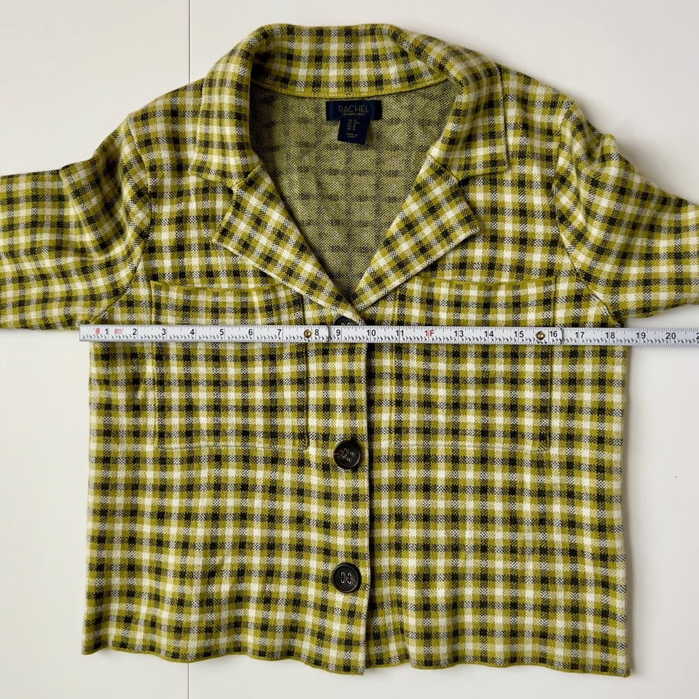 Rachel Roy Checkered Olive Blazer - Picture 4 of 5